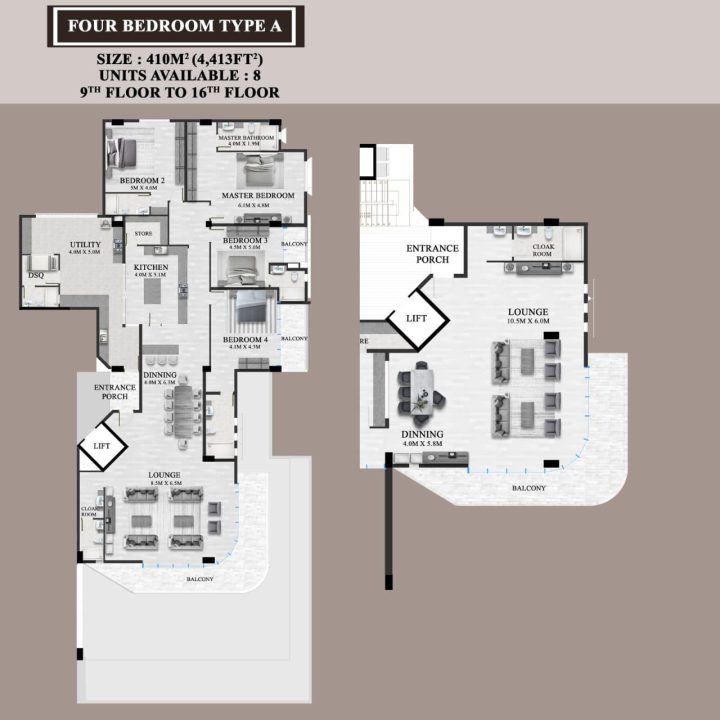 Four bedroom — Type A